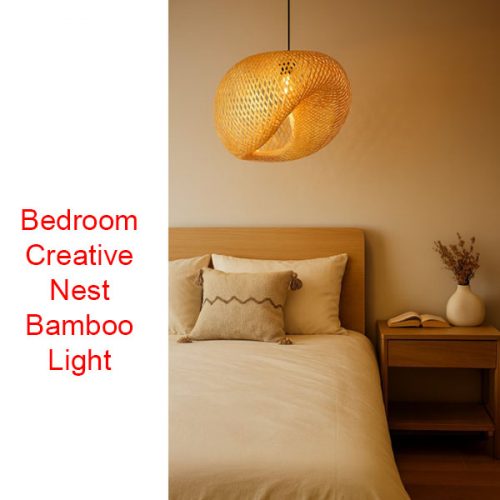 Creative Nest Bamboo Pendant Light Bedroom