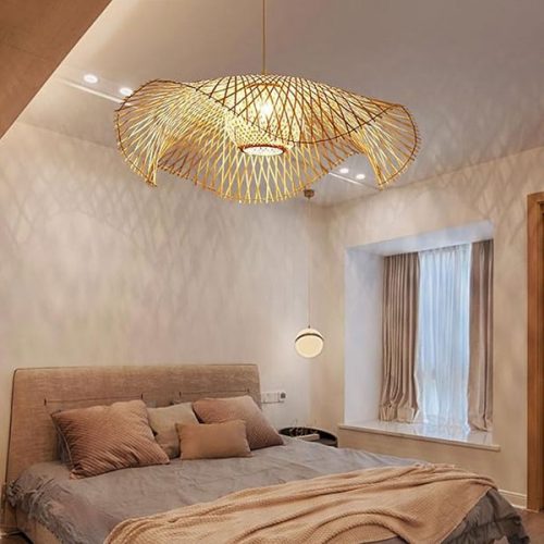Creative Flower Bamboo Pendant Light Bedroom
