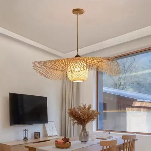 Creative Flower Bamboo Pendant Light Dining Room