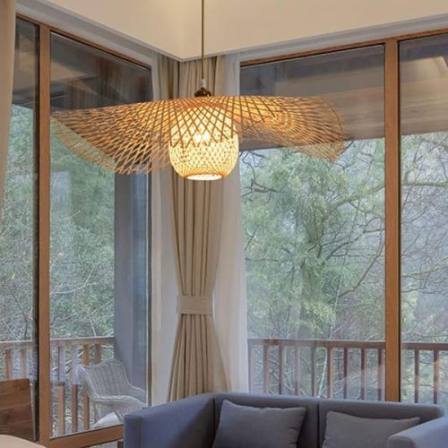 Creative Flower Bamboo Pendant Light In Living Room