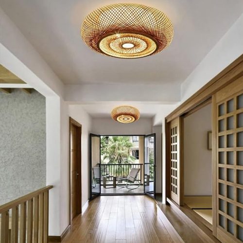 High Quality Bamboo Ceiling Chandelier Hallway
