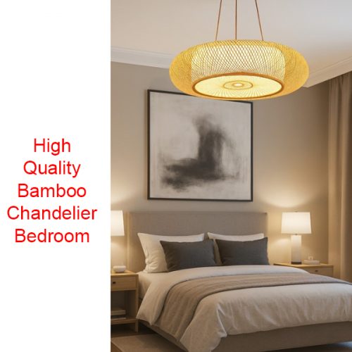 High Quality Round Bamboo Hanging Chandelier Bedroom