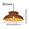 Highland Rattan Pendant Light For Restaurant Brown Color