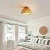 Lustre Bamboo Ceiling Light Wicker Lampshade Bedroom