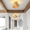 Lustre Bamboo Ceiling Light Wicker Lampshade Hallway