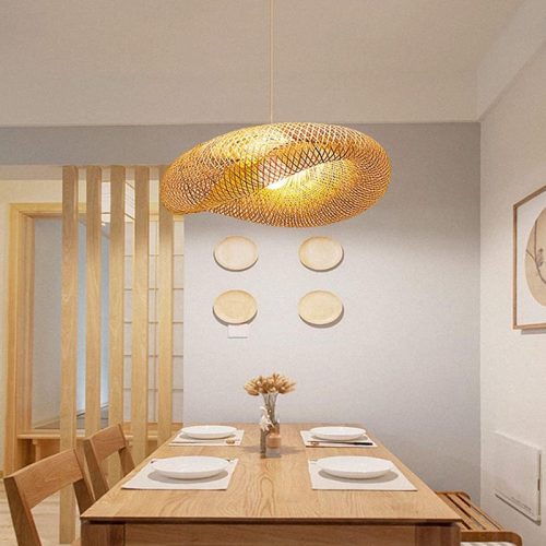 Nest Bamboo Pendant Light Dining Room