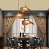 Rattan Straw Hat Pendant Light Over Kitchen Island Lamp