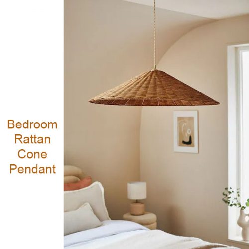 Rattan Cone Lampshade Bedroom
