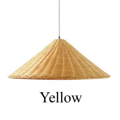 Rattan Cone Lampshade Yellow Collor