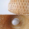 Round Bamboo Basket Light Shade Detail