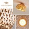 Round Bamboo Basket Pendant Light Ceiling Detail