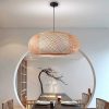 Round Bamboo Donut Pendant Light Fixtures