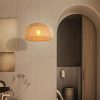 Round Bamboo Pendant Light Fixtures Basket Woven