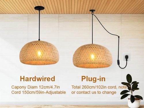 Round Bamboo Pendant Light Fixtures Hanging Options
