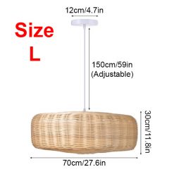 Round Gentle Rattan Chandelier Size L