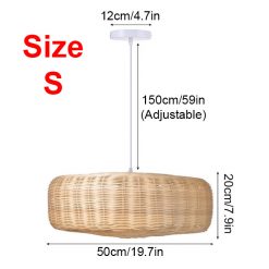 Round Gentle Rattan Chandelier Size S