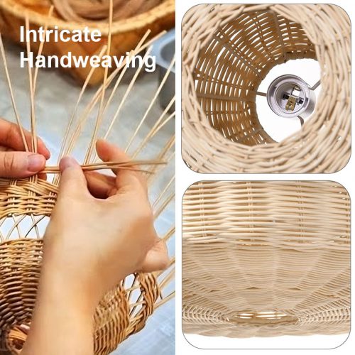 Round Gentle Rattan Pendant Light Detail