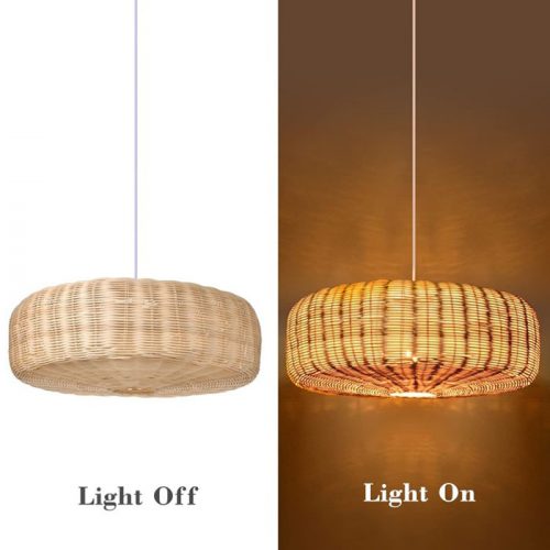 Round Gentle Rattanchandelier Light Effect