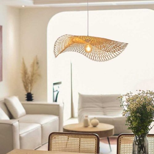 Single Bamboo Pendant Light Living Room