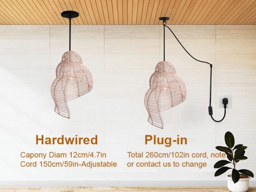 Snail Rattan Lampshade Cord Options