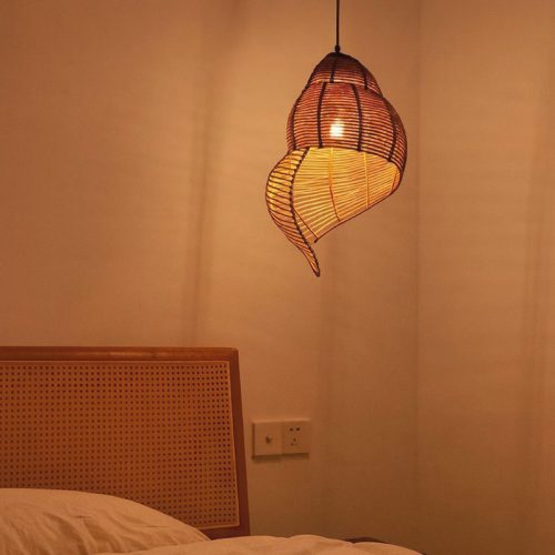 Snail Rattan Lampshade For Bedroom