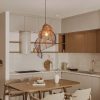 Spiral Pendant Light Fixture Rattan Lamp Shade