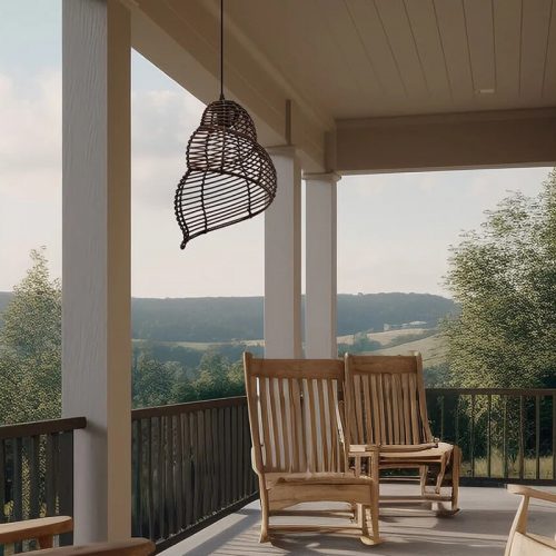 Spiral Pendant Light Fixture Outdoor Patio