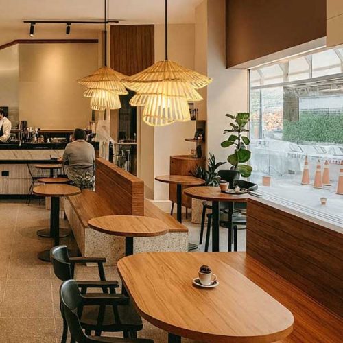 Three Tier Bamboo Pendant Light In Cafes