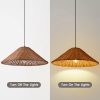 Vintage Rattan Cone Lampshade Turn On Off