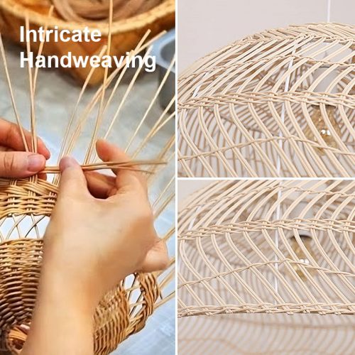 Wicker Dome Pendant Light Rattan Dome Pendant Detail