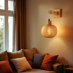 Wood And Bamboo Wall Sconce Lighting Fixtures