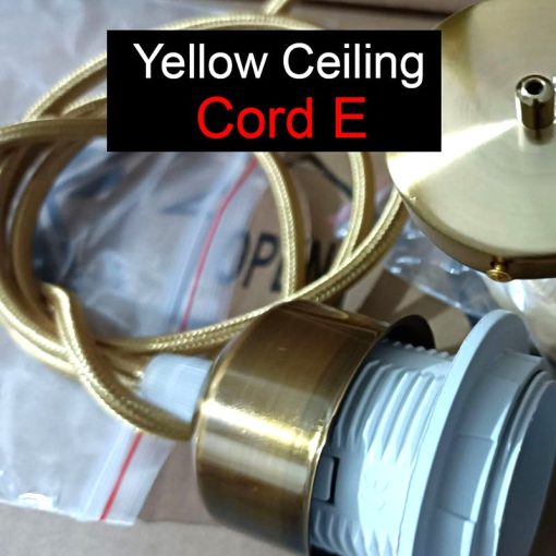 Yellow Electric Cord and Ceiling Plate for Pendant Light