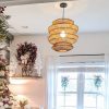 Bamboo Pendant Light,Rattan Pendant Light,Wicker Lampshade,Bamboo Light,Rattan LampShade,Rattan Light Fixture,Bamboo Lampshade,Woven Light Chandelier,Kitchen light, Bedroom living room deco
