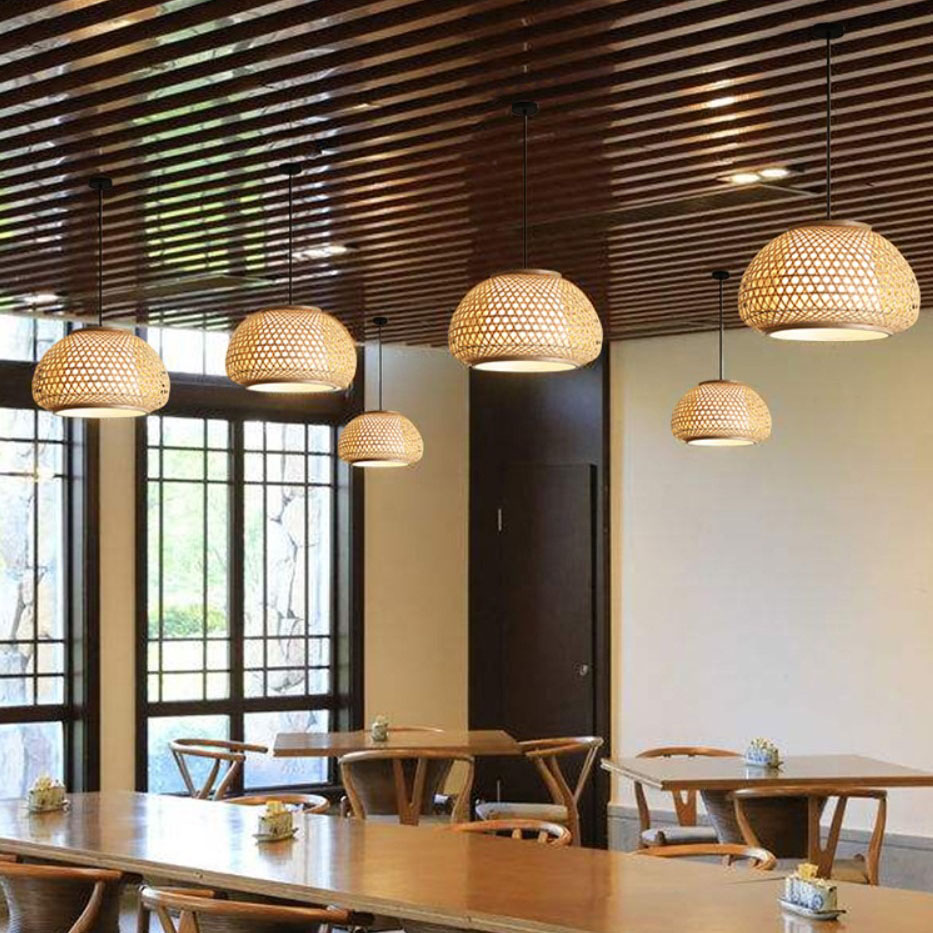 bamboo pendant light wicker lampshade bamboo light