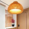 Lustre Bamboo Ceiling Light Wicker Lampshade Balcony