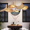 Rattan Straw Hat Pendant Light Over Kitchen Island