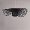 black bamboo pendant light, black rattan light fixtures