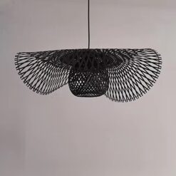 black bamboo pendant light, black rattan light fixtures