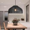 black rattan lampshade, rattan pendant light kitchen lamp