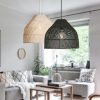 black rattan light shade kitchen lamp