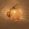 New Vintage Wall Lights, Woven Bamboo Lampshade Sconce