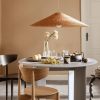 Rattan Cone Lamp Shade Woven Rattan Light Vintage Kitchen Lamp, Brown Beige Rattan Pendant Lights