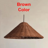 Rattan Cone Lamp Shade Woven Rattan Light Vintage Kitchen Lamp, Brown Beige Rattan Pendant Lights