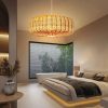 Rattan Light Fixture Bedroom Round