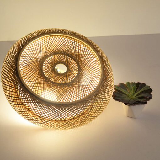 round bamboo pendant light, bamboo chandelier for living room