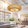 High Quality Bamboo Chandelier Wicker Light Fixture Hanging