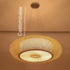 round bamboo pendant light, living room chandelier