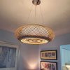 round bamboo pendant light, living room chandelier