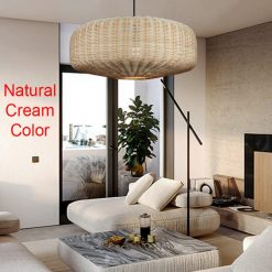 Round Rattan Chandelier, Kitchen Rattan Lampshade