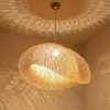 Nest Bamboo Pendant Light Fixture Creative Rattan Lampshade